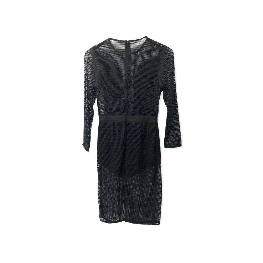 NBD Sabrina Small Black Sheer Mesh Net Sexy Romper Dress Revolve.com - Picture 15 of 16